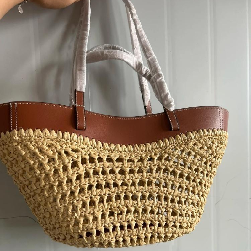 Crochet Bag Raffia - 브랜드 중공 짠 비치 가방 틈새