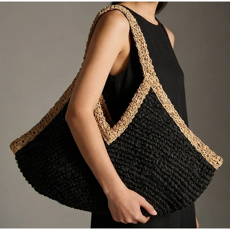 여름 신상 핸드메이드 핸드백 대용량 비치 휴가 숄더백  - Crochet Bag Raffia 리뷰 및 가격